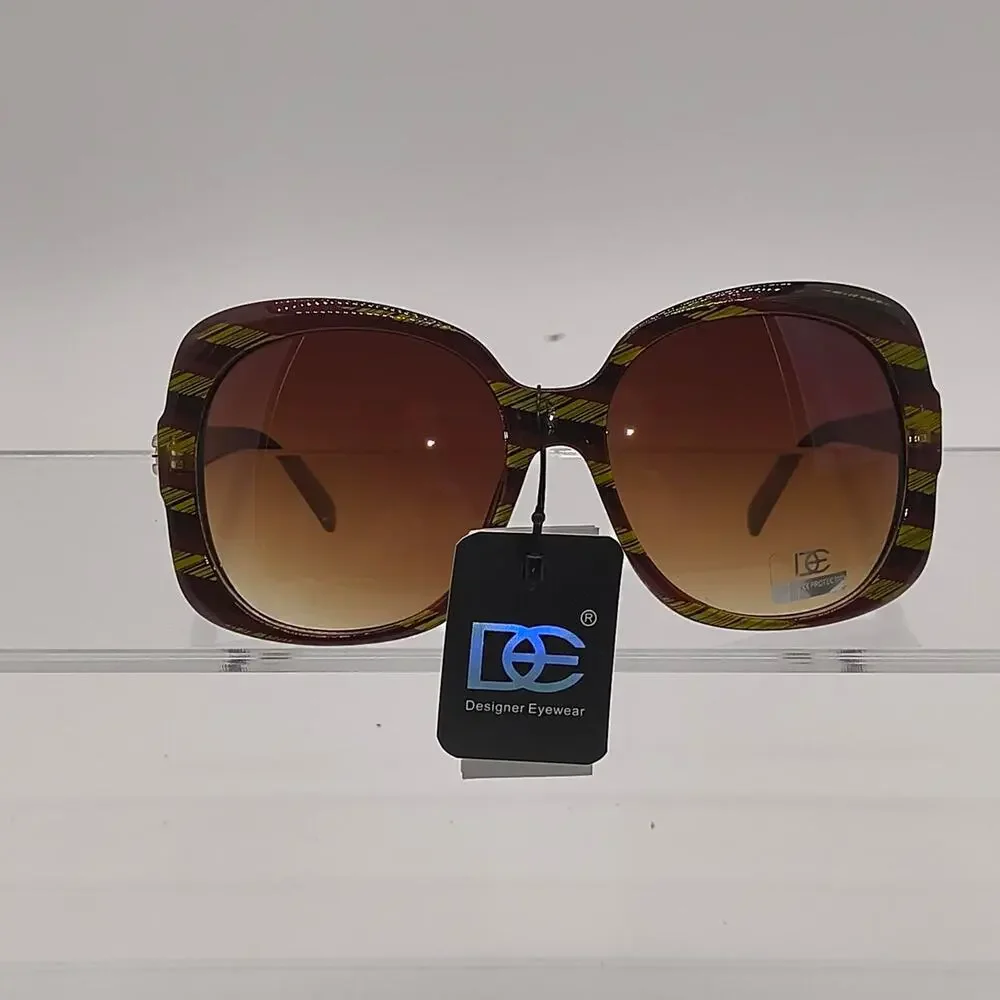 Brown and yellow striped sunglasses